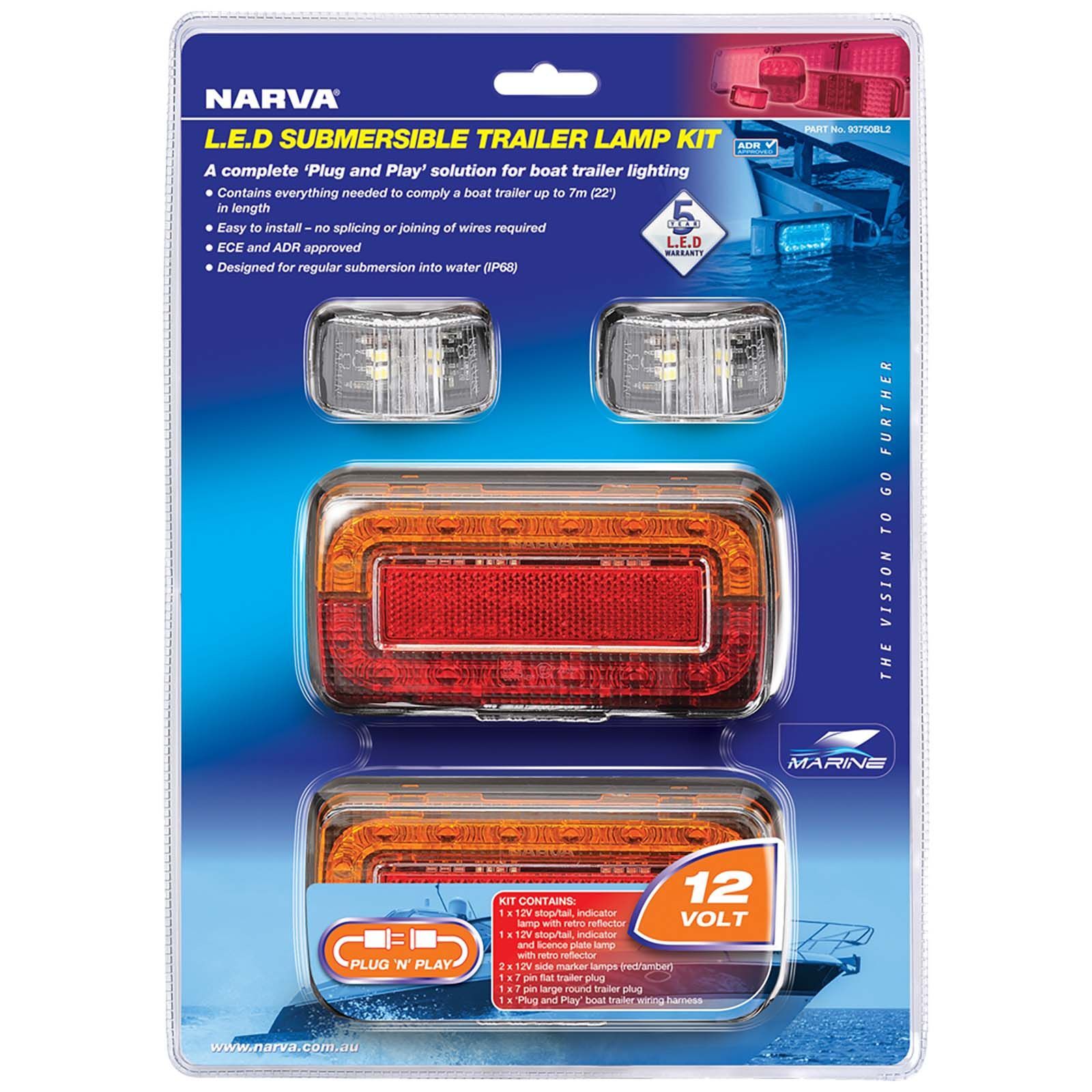 MODEL 37 12V LED PLUG AND PLAY TRAILER LAMP KIT (SUBMERSIBLE) FOR BOAT
