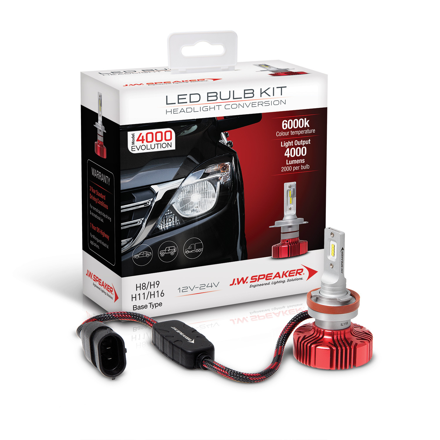 JW Speaker LED Bulb Replacement Kit [Bulb Size: H11]