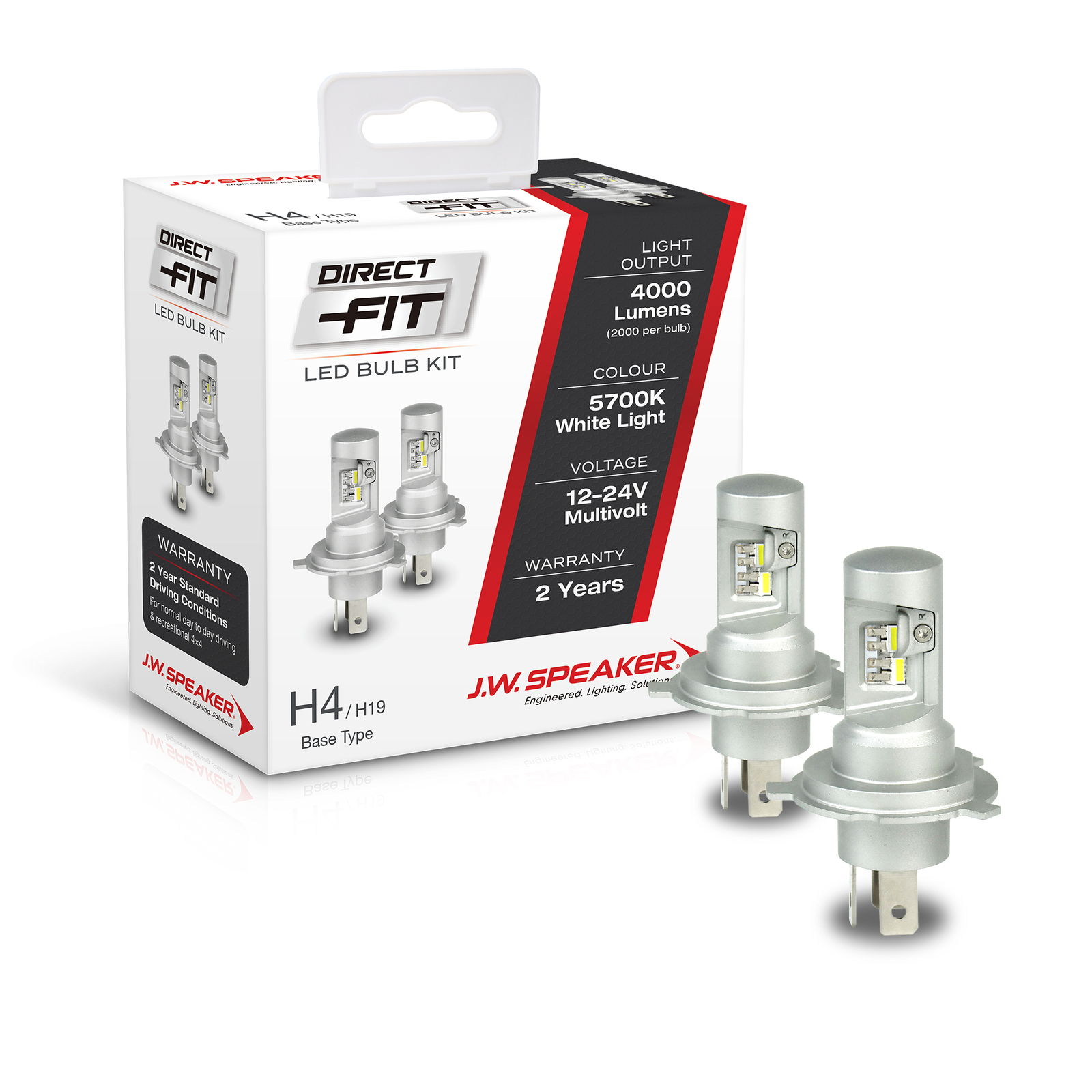 LED Bulb Kit - H4 Direct Fit LED Bulb Kit 12/24V 6000K Not ADR compliant