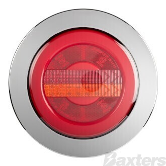 10-30v Stop/Tail/indicator/Ref 150mm Diameter Recessed Mount Chrome Ring Glow Tail Lamp