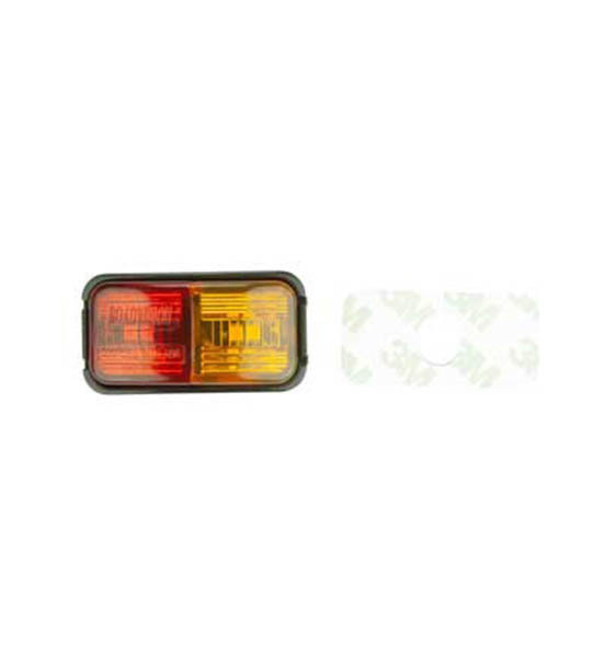 Roadvision Clearance Light LED Red/Amber BR7 Series 10-30V 50x25mm Red/Amb Lens Self Adhesive Mount 0.5m Cable Twin Pack