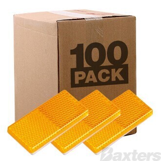 Reflector Adhesive Amber Rect 65 x 30 x 8mm Bulk Pack of 100