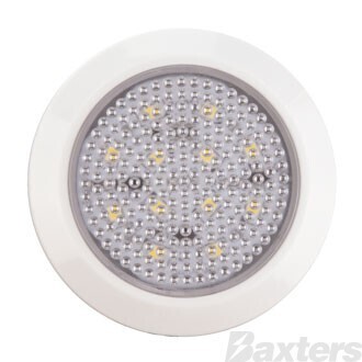 LED Interior Lamp Round White Surface Mount 12V 70mm x 14mm Cool White 6000K White Bracket