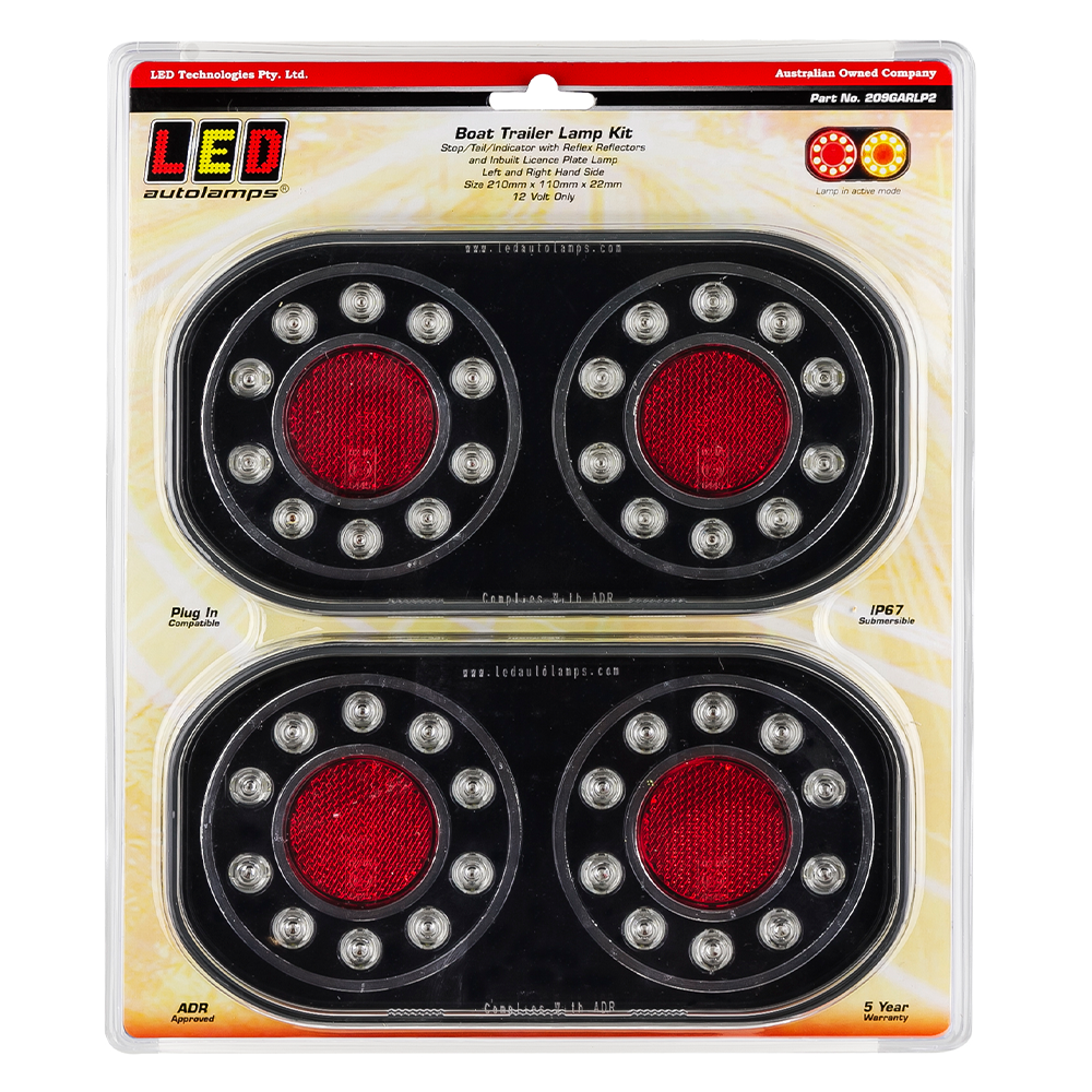 Twin Pack 1x With Licence Plate LED and 1x Without
