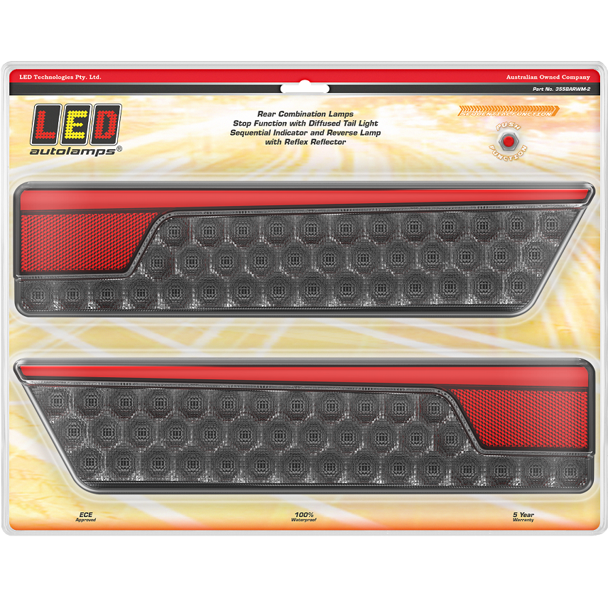 355 Series Sequential Tail Lights Black PCB Pair
