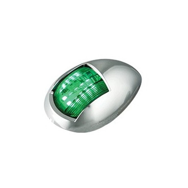 LED Autolamps 52 Series LED Navigation Lights [Chrome Housing, Green Light]