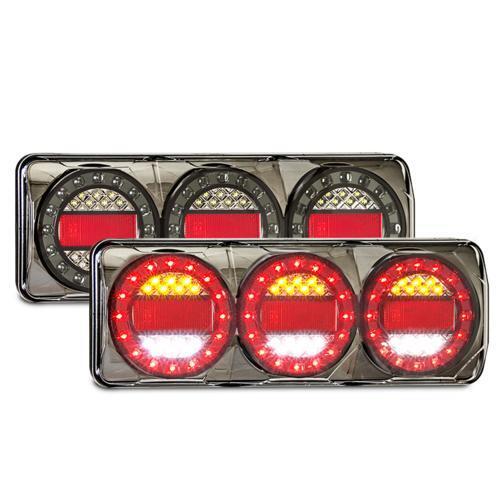 Maxilamp 3 Series LED Combination Tail Lights (Pair)  STOP / TAIL / INDICATOR / REVERSE 