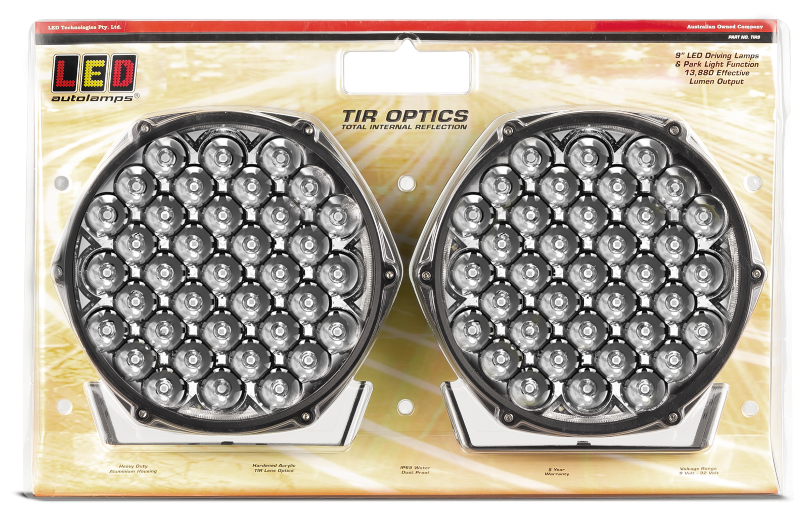 9 Inch LED Autolamps TIR OPTICS Driving Lights