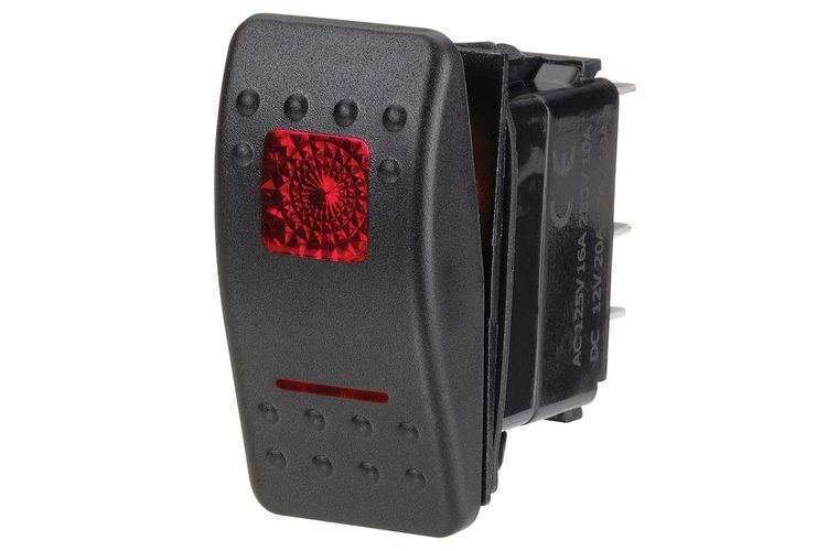 12 Volt Illuminated Off/Momentary (On) Sealed Rocker Switch (Red) - NARVA Part No. 63129BL