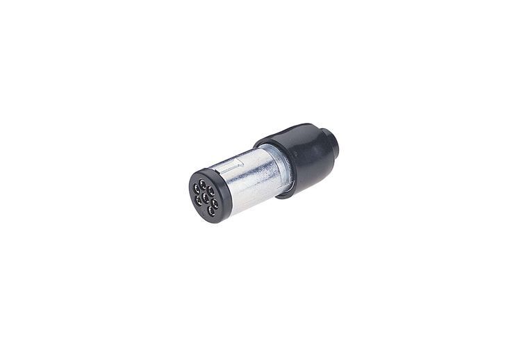 7 Pin Small Round Metal Trailer Plug - NARVA Part No. 82131BL