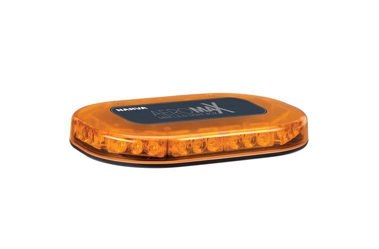 12/24 Volt  Aeromax Mini LED Light Box (Amber) Flange Base with Amber Lens - NARVA Part No. 85010A