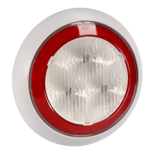 9-33 VOLT MODEL 43 LED REVERSE LAMP (WHITE) WITH RED LED TAIL RING