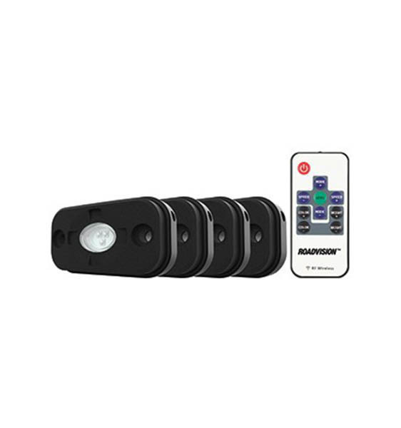 Roadvision LED Rock Light Kit RGB 4 Way with RF Remote Control