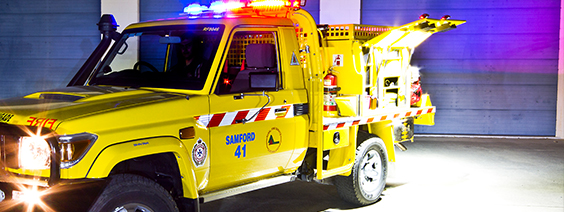  Rural Fire Brigade displaying Si8 scene lights in their canopy.