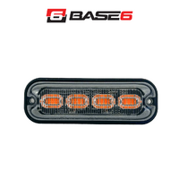 BASE6 4 LED 4W Amber Low Profile Surface Mount Perimeter Light