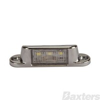 Licence Plate Light LED 10-30V 4 LED Surface Mount Chrome Body Blister Packed