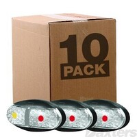 10-30V Oval 60 x 30mm Clear Lens Black Base Bulk Pack of 10 2.5mt Cable