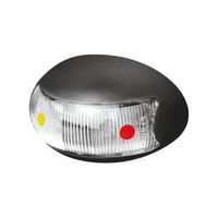 Roadvision 10-30V 2 Amber & Red LED Oval 60 X 37MM Clear Lens Black Base 0.5MT Cable Blister Pack
