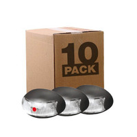 Roadvision 10-30V 2 Red LED Oval 60 X 37MM Clear Lens Black Base 0.5MT Cable Bulk Pack of 10