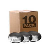 Roadvision 10-30V 2 White LED Oval 60 X 37MM Clear Lens Black Base 0.5MT Cable Bulk Pack of 10