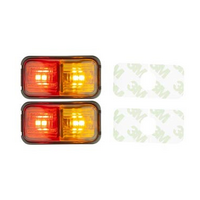 Clearance Light LED Red/Amber BR7 Series 10-30V 50x25mm Red/Amb Lens 2.5m LEDLink Plug Twin Pack