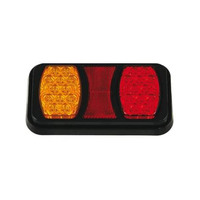Roadvision LED Rear Combination Lamp BR80 Series 10-30V Stop/Tail/Ind Square IP67 197 x 107mm Twin Pod Surface Mount