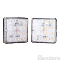 LED Rear Combination Lamp Kit 12V Stop/Tail/Ind 81 x 81 x 20mm Twin Stud Mount Twin Pack