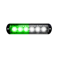 8EVP 6 LED surface mount warning light - Green / White