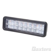LED Front DRL / Indicator / Park Lamp 10-30V Amber/White LED Rect 159 x 49mm Clear Lens Grommet Mount
