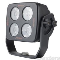 LED Work Lamp 4100 Square Spot 9-50V 4 x 10W LED 3200lm IP68 Black Housing
