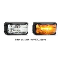Side direction indicator, Amber LED's with black base, 74mm x 38mm x 34.5mm. Multi-Volt, ADR Approved.