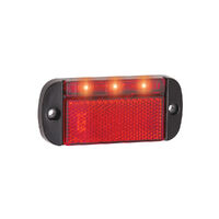 Rear end Outline Marker With Red Reflector, 12-24 Multivolt, 100mm X 44mm X 12mm, Bulk