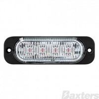 LED Strobe Module Amber Surface Mount 10-30V 4 LED 12W 12 Flash Patterns Synchronizable Class 1 101x32x14mm