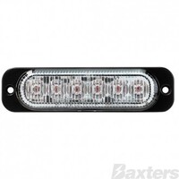 LED Strobe Module Amber Surface Mount 10-30V 6 LED 18W 12 Flash Patterns Synchronizable Class 1 120x32x14mm
