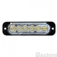 LED Stobe Module White Surface Mount 10-30V 6 LED 18W 12 Flash Patterns Synchronizable Class 1 120x32x14mm