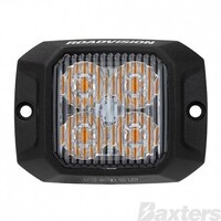 LED Strobe Module Amber Surface Mount 10-30V 4 LED 12W 10 Flash Patterns Synchronizable Class 1 73x55x14mm