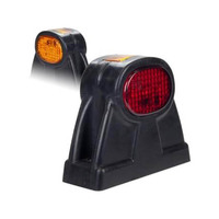 Roadvision LED Clearance Lamp RVM4 Red/Amber 10-30V 8 LED Black Housing Rubber Mounted