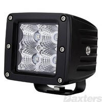 LED Work Light Square Spot Beam 10-30V 4 x 3W LEDs 12W 1280lm IP67 80x82x87mm Roadvision
