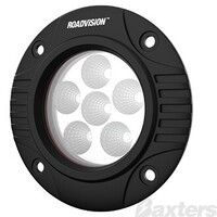 LED Work Light Round Flood Beam Flush Mount 10-30V 6 x 3W Osram HL LEDs 18W 1500lm IP67 122x60mm Roadvision