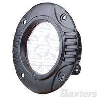 LED Work Light Round Spot Beam Flush Mount 10-30V 6 x 3W Osram HL LEDs 18W 1500lm IP67 122x60mm Roadvision