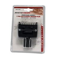 Plastic Plug Flat 7 Pin c/w Nut B4P