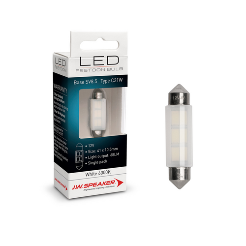 LED Festoon Bulb - 12V C21W 6000K - SV8.5 / 41 x 10.5 Base