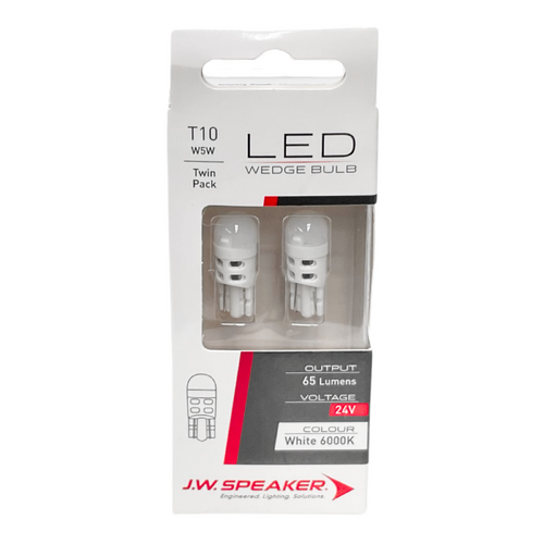 LED Wedge Bulbs - 24V W5W 6000K - T10 Base