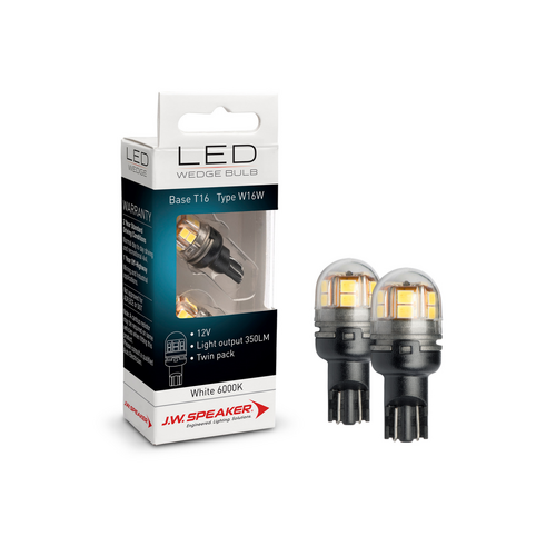 LED Wedge Bulbs - 12/24V W16W 6000K - T16 Base