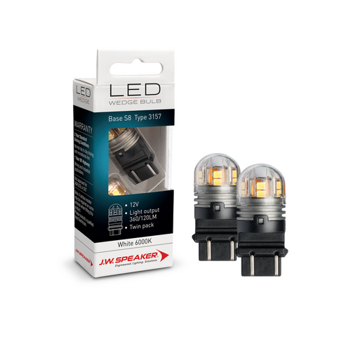 LED Wedge Bulbs - 12/24V 3157 6000K - S8 Base
