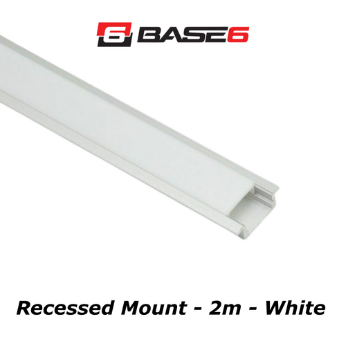 BASE6 Recessed Mount 2m Aluminium LED Strip Extrusion