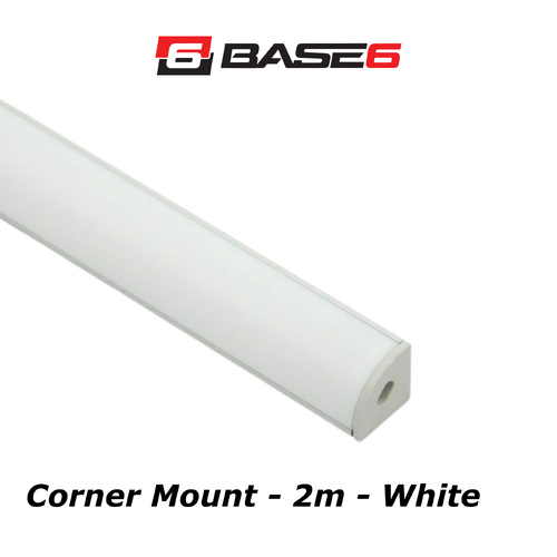 BASE6 Corner Mount 2m Aluminium LED Strip Extrusion