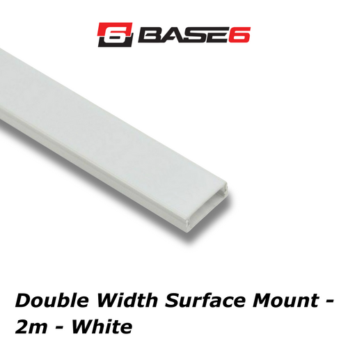 BASE6 Double Width Surface Mount 2m Aluminium LED Strip Extrusion
