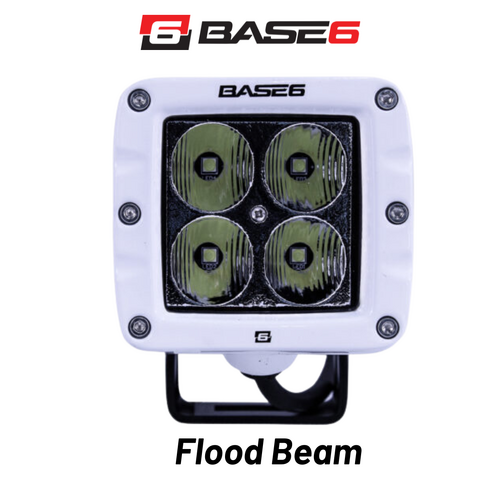 BASE6 Marine Cube Series Work Light 3" Flood Beam