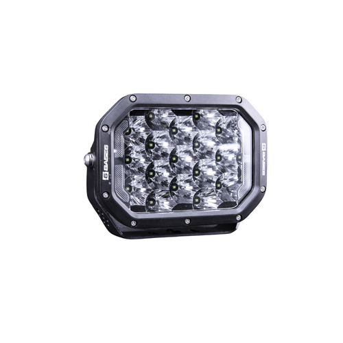 BASE6 Quad Series driving Light c/w front position light. 7", 102W, 13,000Lm, IP68, 9-32VDC C/W Black Cover, Combo, 17 x 6W OSRAM P8 LED's, 1 Lux @ 90